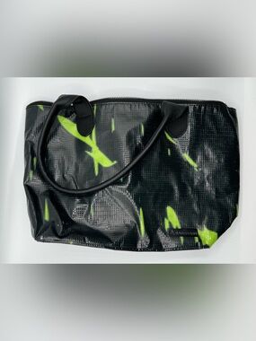 RAREFORM Ella Medium Tote made from recycled billboards- black and green bag